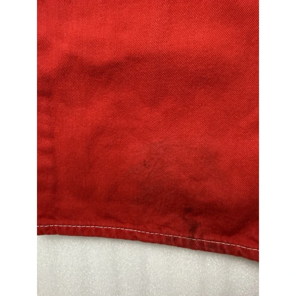 VTG Y2K True Religion Jeans Mens 40x34 Red Straight Flap Pocket Thick Stitch